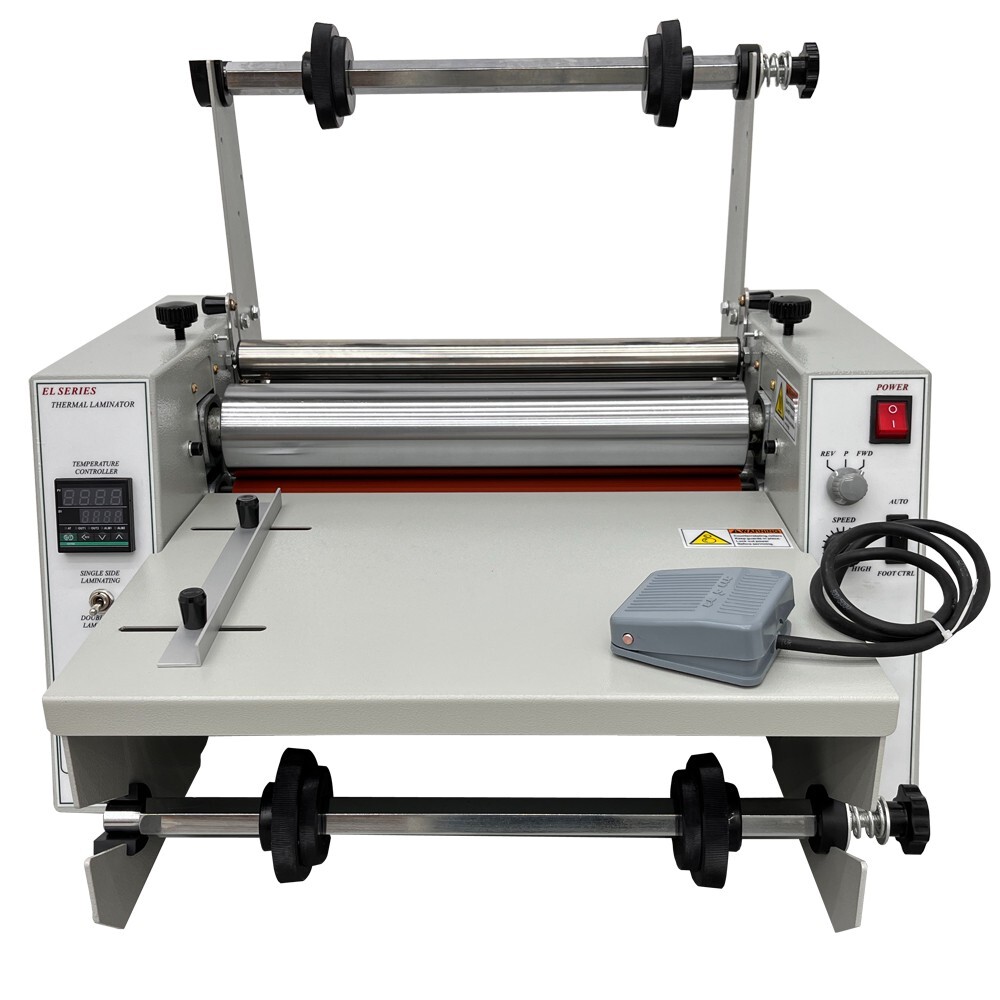 14" Thermal Roll Laminator Machine, 110V Electric Hot/Cold Laminating Machine wi
