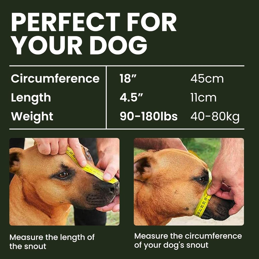Dog Muzzle with Neoprene Padding for Large Breeds - Great Dane Size