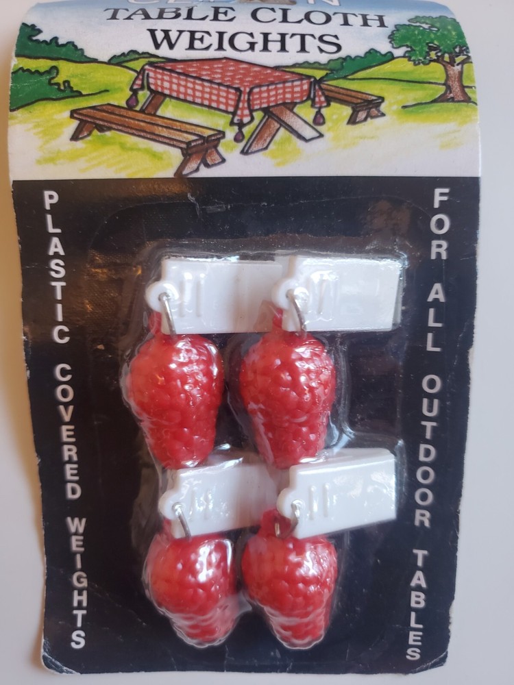 NOS Clip On Table Cloth Weights Raspberries *READ*