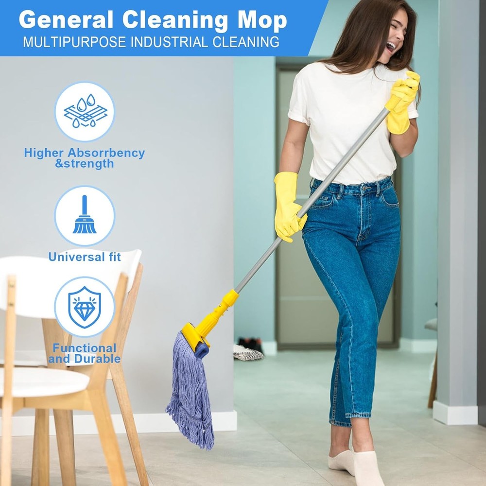 3 Pack Commercial Replace Mop Head, Reusable Mop Head Refills-Replacement Mop