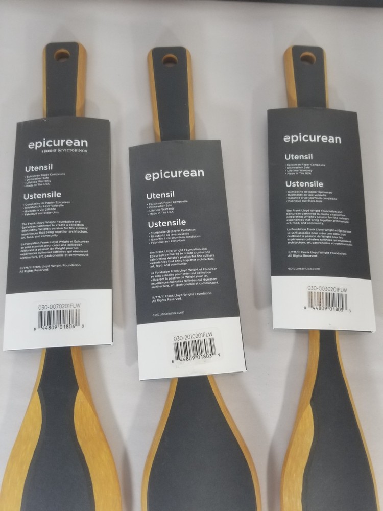 Epicurean Frank Lloyd Wright Collection 3 Piece Utensils Tool Set 13.5" New