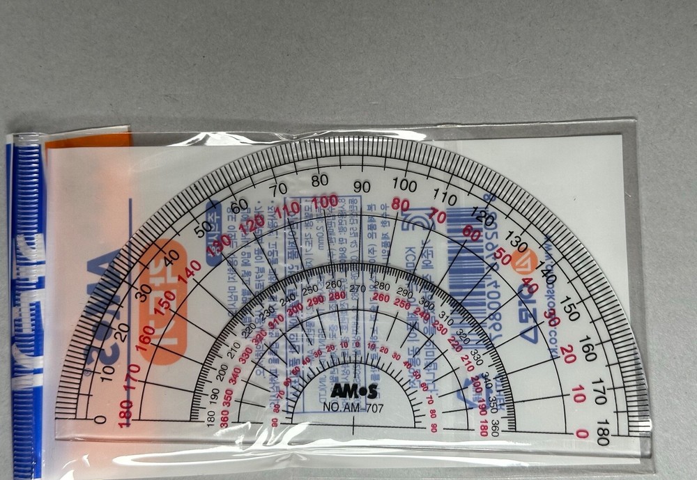 Protractor for Students School Math Study Office Clear Plastic 5.12" / 13cm