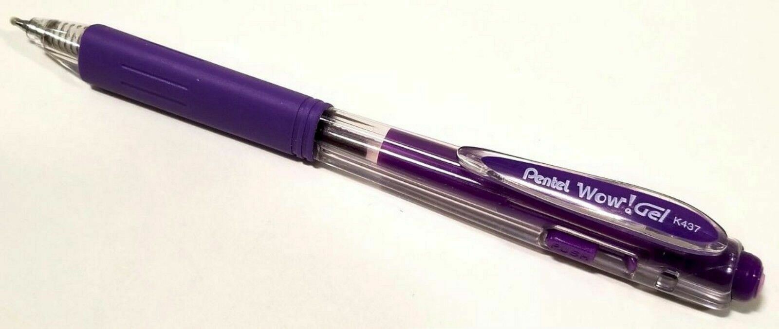 NEW Pentel WOW! Retractable Gel Pen VIOLET INK Medium .7mm BULK 144-pcs K437-V