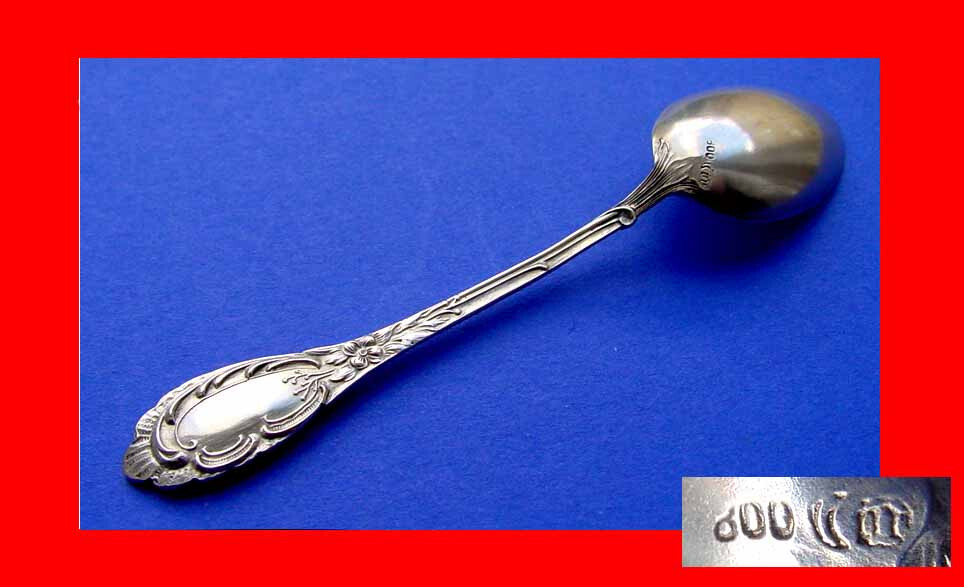 Gorgeous Rococo Mocca Spoon Coffee Spoon 800er Silver A399