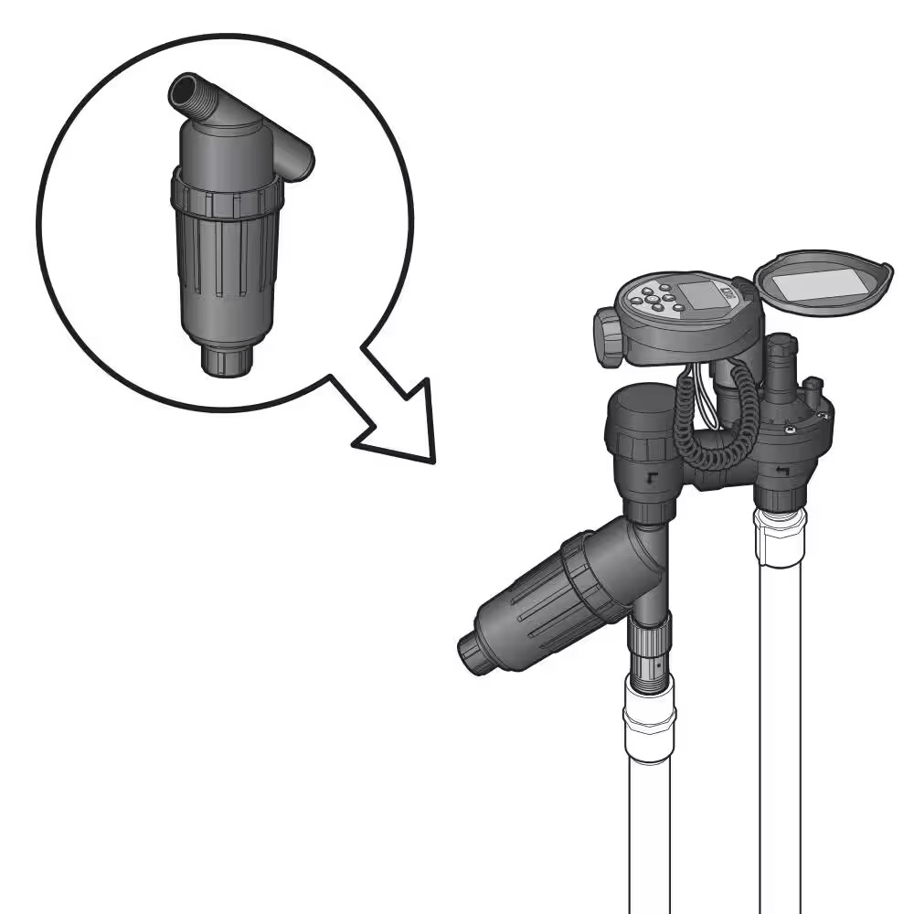 Drip Irrigation System Screen Filter 3/4 in. Hose Thread Adjustable UV Resistant