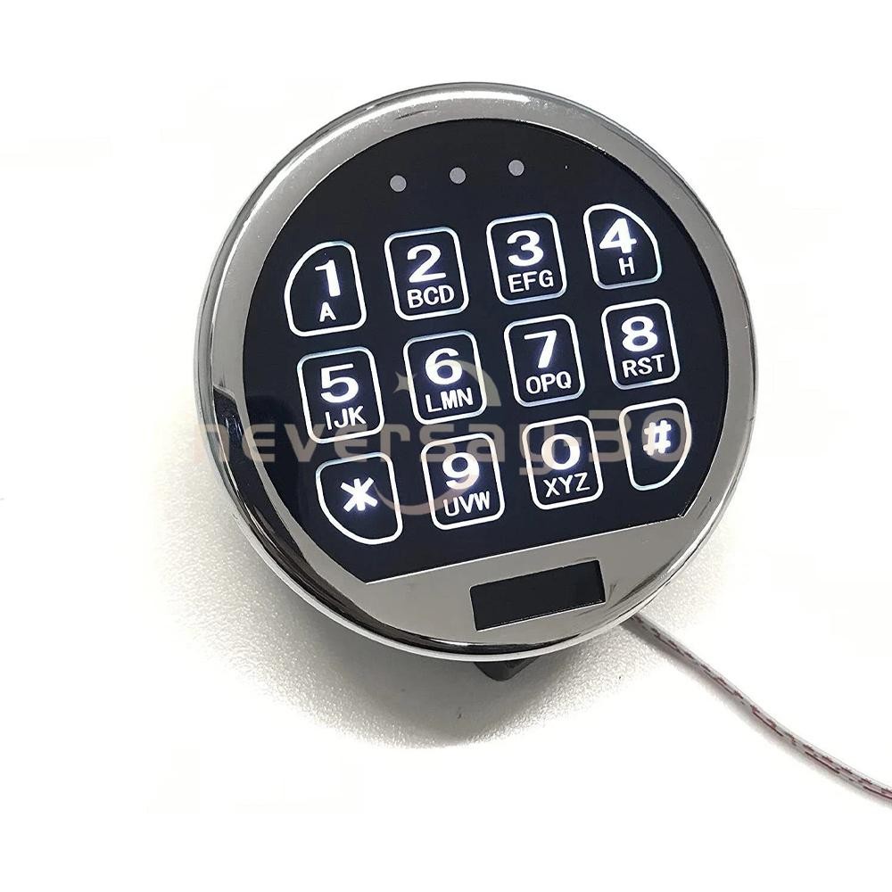 Electronic Safe Lock LED Keypad Chrome Gun Safe Lock Replacement With Swing Bolt