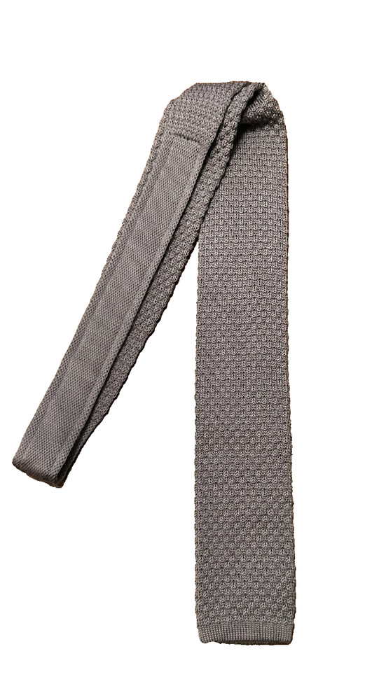 NWT Brooks Brothers Knit Tie Solid Charcoal Gray 100% Wool