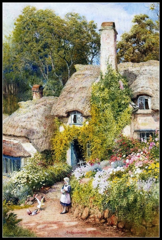 Thatched Cottage-Chart Needlework Crafts DIY-Counted Cross Stitch Pattern