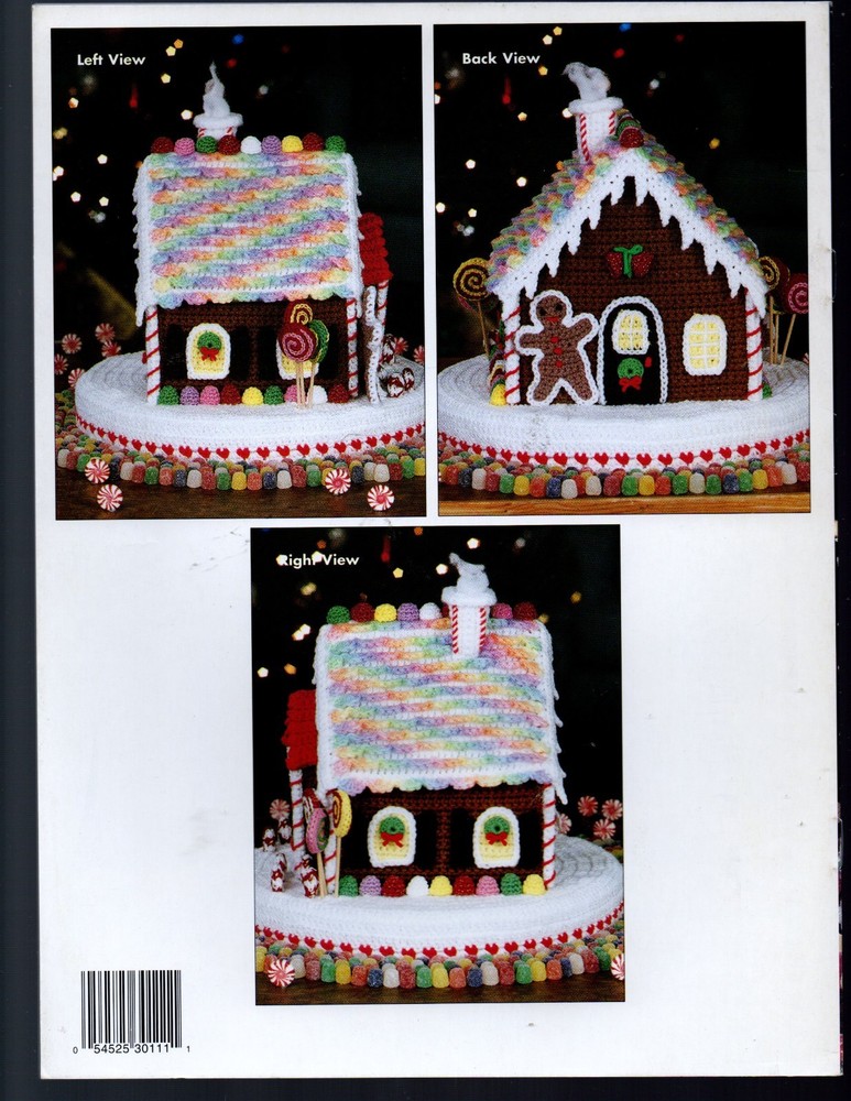 Gingerbread House Crochet Pattern Gumdrop & Lollipop Decorations W04