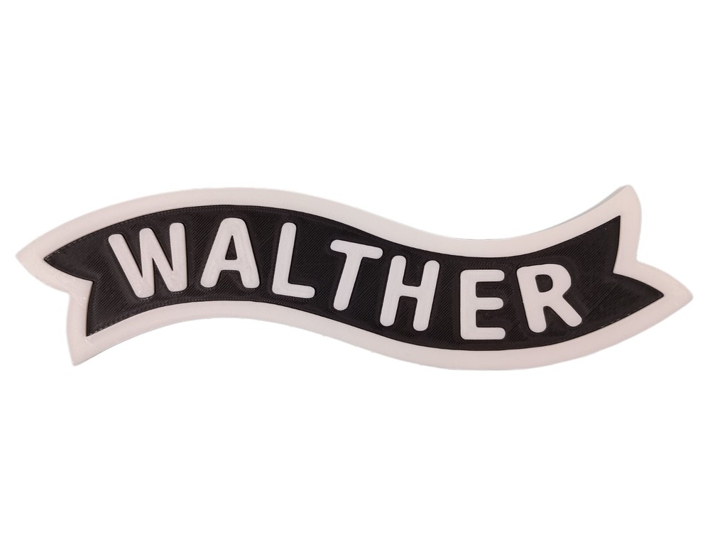 Walther Firearms Logo Sign 3d Printed Hanging Wall Decor