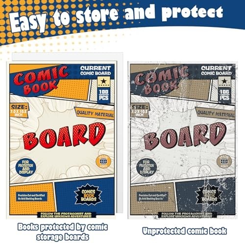 200 Comic Book Boards - Thick & Durable Regular Size Backing Boards, 200PCS