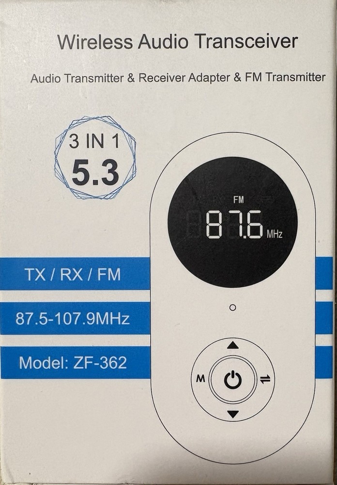 Wireless Audio Transceiver TX RX FM Plug and Play Bluetooth For MP3 Game Pc New