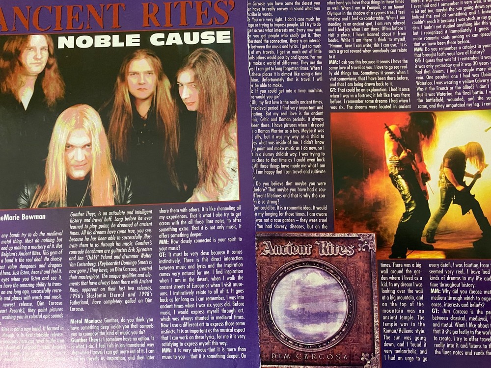 Ancient Rites, Three Page Vintage Clipping