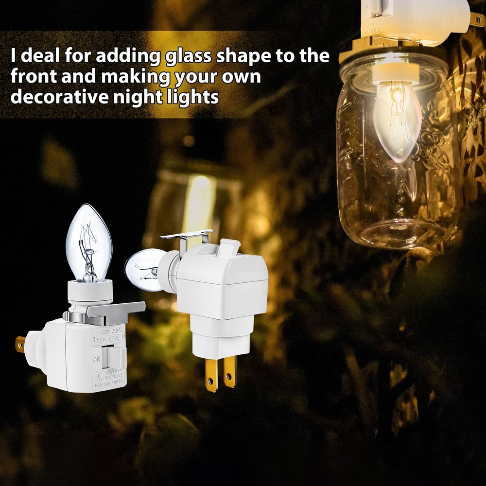 4 Sets Plug in Night Light 120V Lights into Wall Includes 7W white
