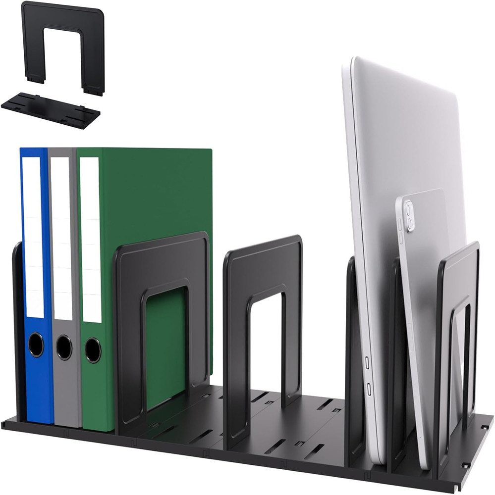 Adjustable Vertical File Sorter Sturdy Plastic Expandable Upright File Holder, D