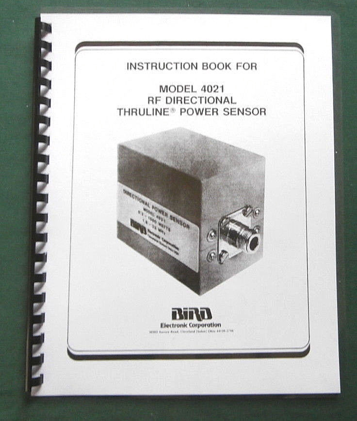 Bird Model 4021 Instruction Manual - Comb bound & protective covers !