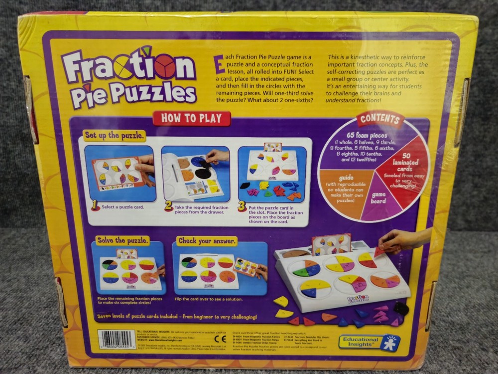 Educational Insights FRACTION PIE PUZZLES