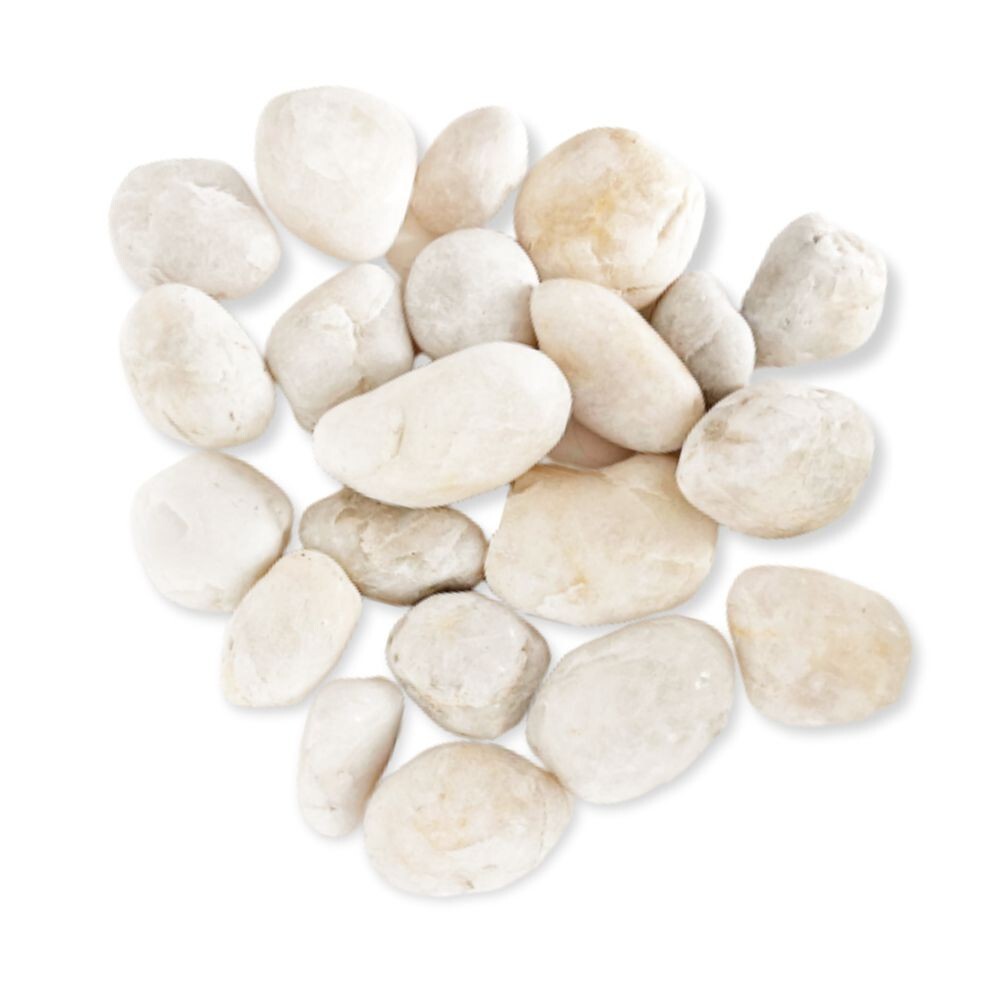 5 lb Decorative White River Rocks Pebbles for Plants Aquarium Stones (1-3")