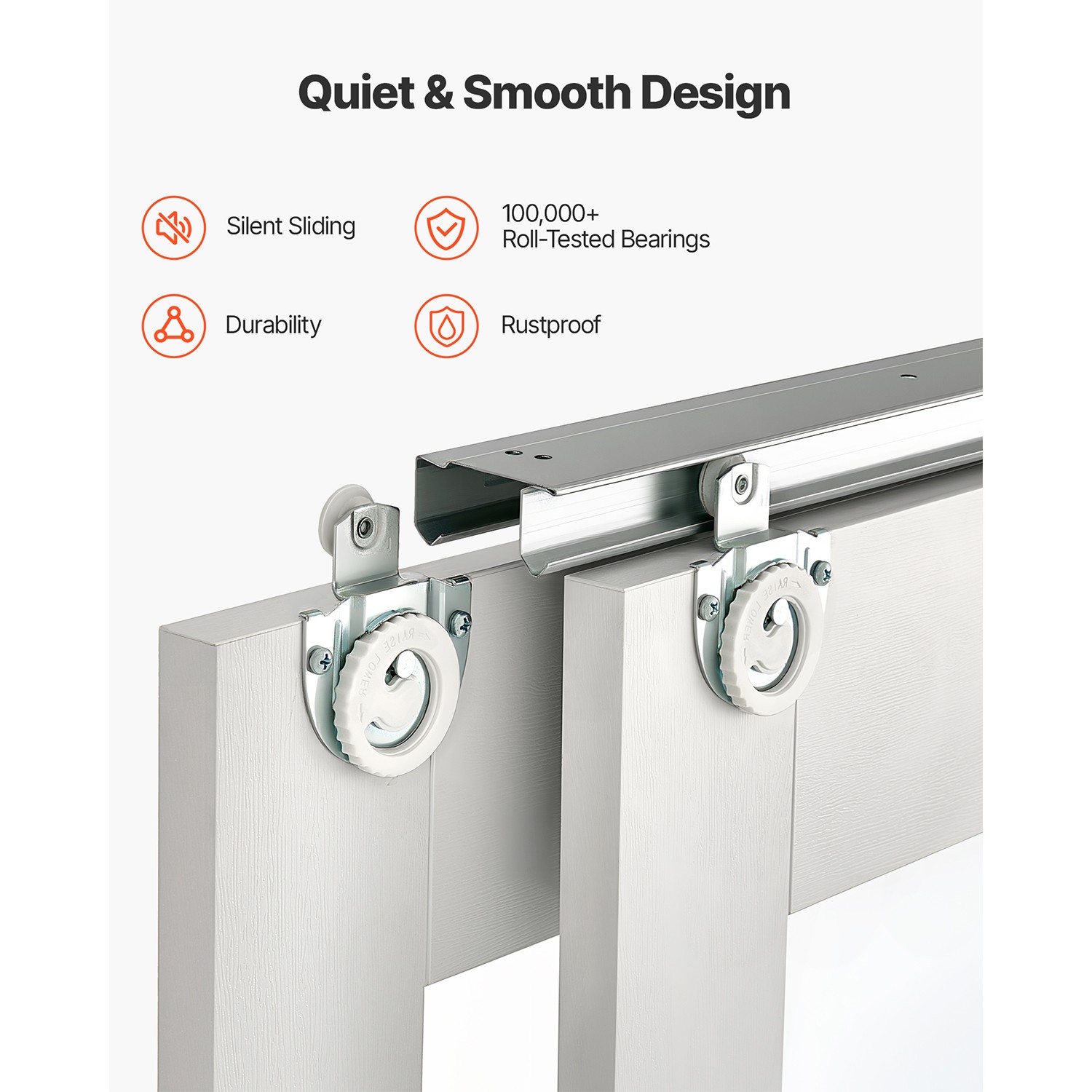 Uimoso Sliding Closet Door 60"(Double 31") x 80" Frosted Glass Bypass Design