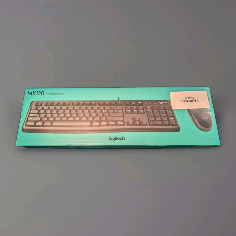 Logitech MK120 Full-size Wired Keyboard & Mouse Combo for Windows Mac *SEALED*