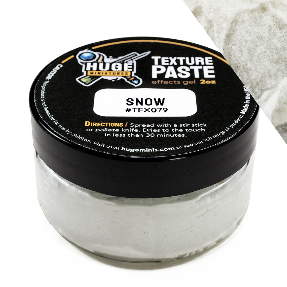 Huge Miniatures Texture Paste, Snow Model Basing Paint – 2oz Resealable Jar