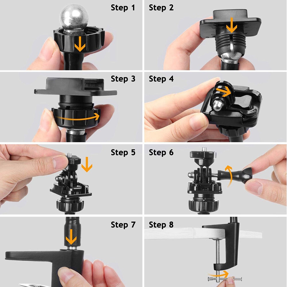 Black Flexible Webcam Stand Enhanced Durable Desk Camera Clamp Bracket Holder