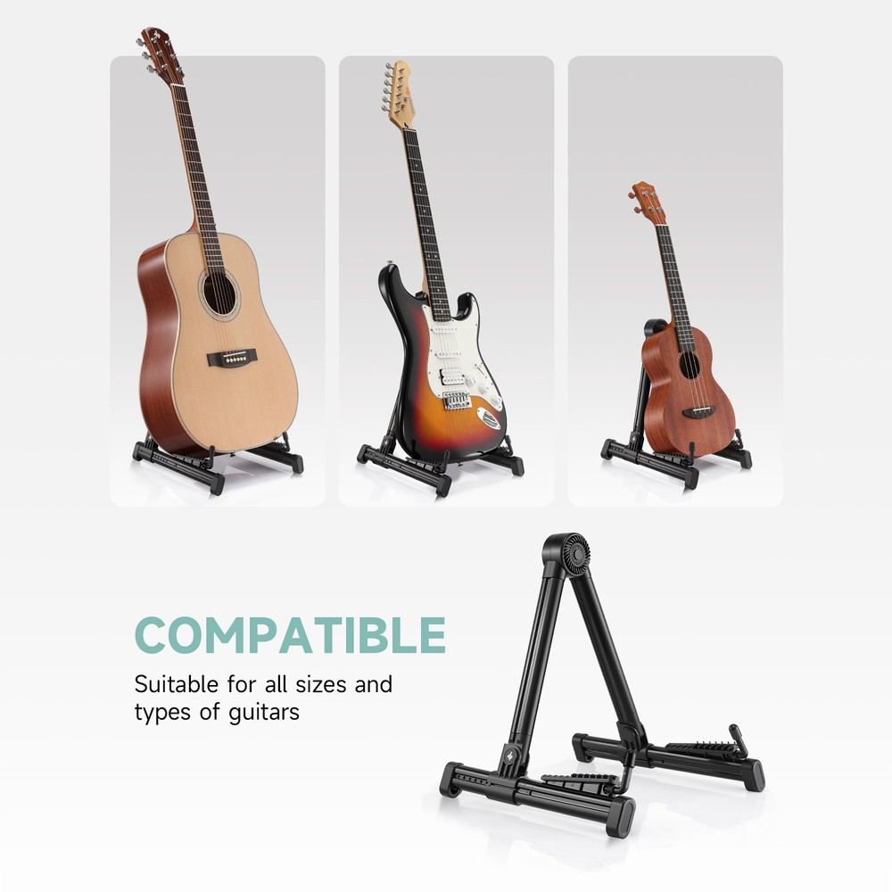 Donner Plastic Lightweight Universal Guitar Stand, Foldable with Movable Pads