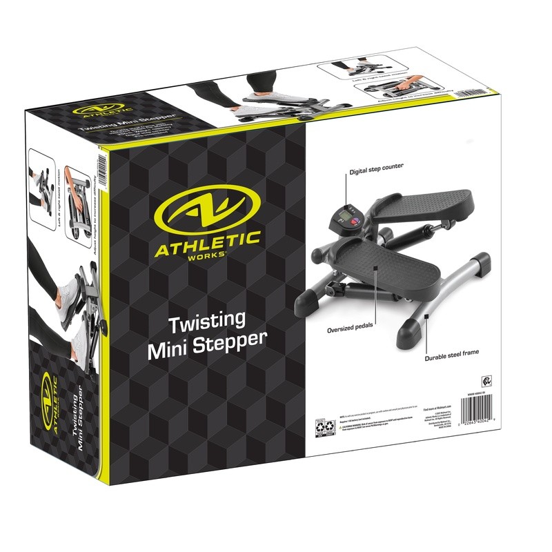 Twisting Mini Stepper Machine Full Body Workout Resistance Bands Digital Display