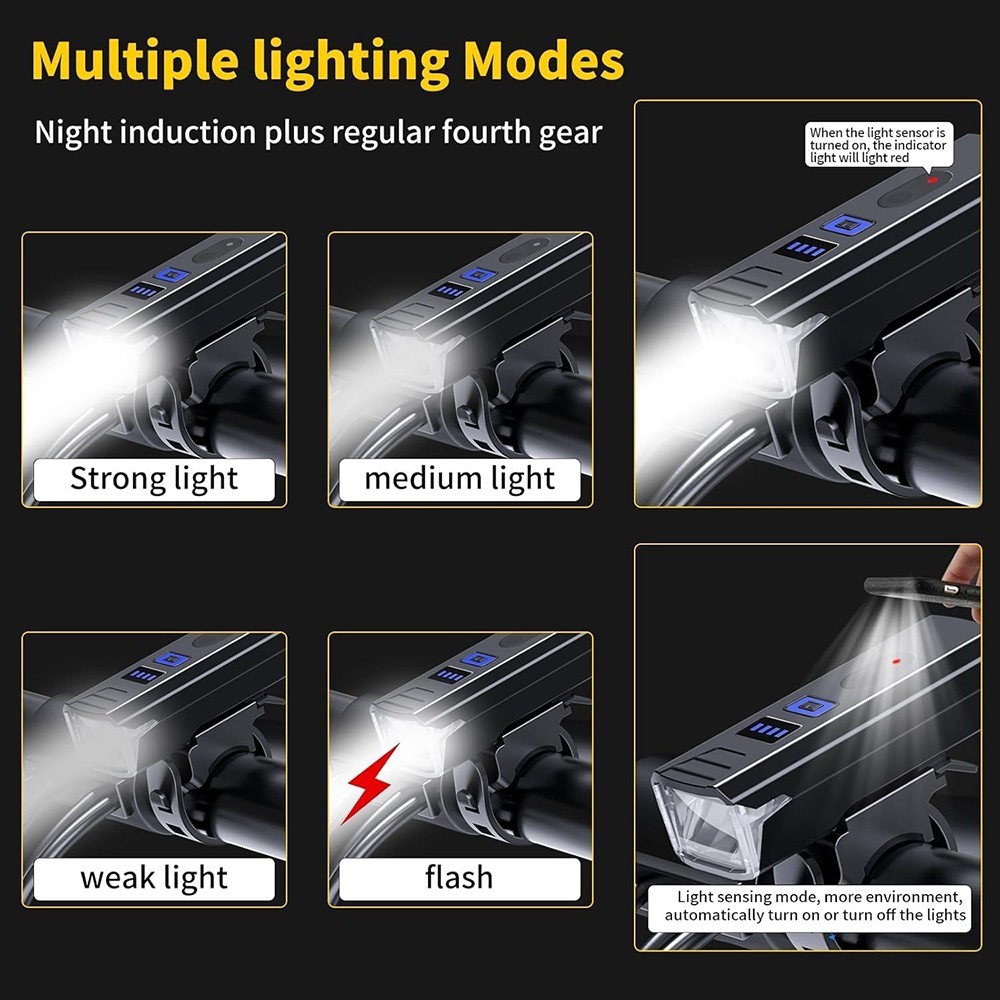 Bicycle Super Bright 9000LM LED Bike Light USB Rechargeable Front Rear Headlight