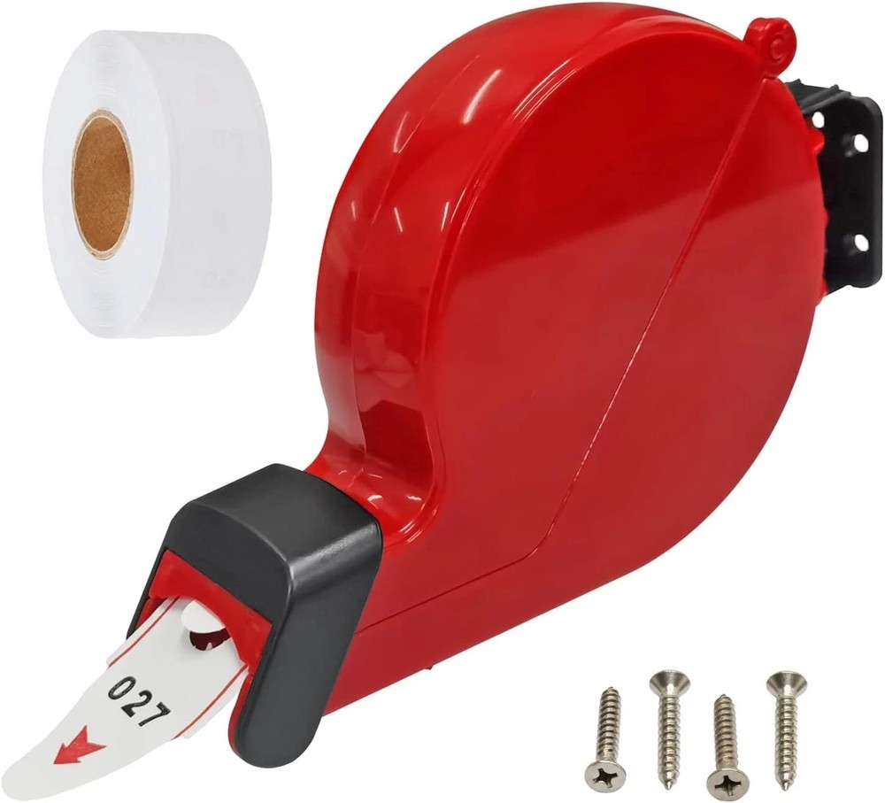 Take a Number Dispenser Ticket 3 digit, Red