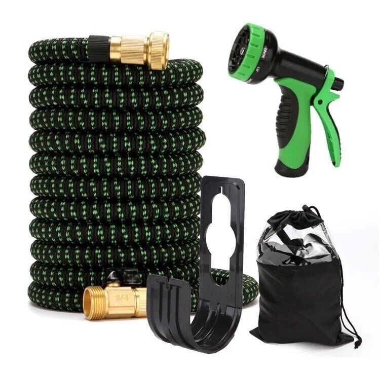 100FT 4X Stronger Heavy Duty Expandable Flexible Garden Water Hose Spray Nozzle