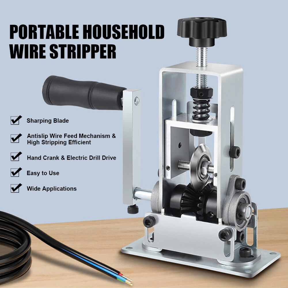 Hand Crank Wire Stripper Wire Stripping Machine Cable Tool Scrap Recycle 1-25mm