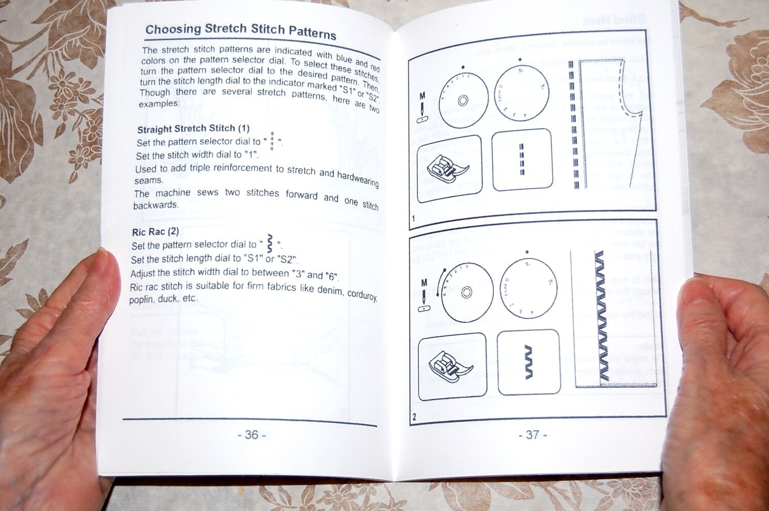 Rare LARGE-PRINT English-Edition Instructions Manual, Singer Sewing Machine 44s