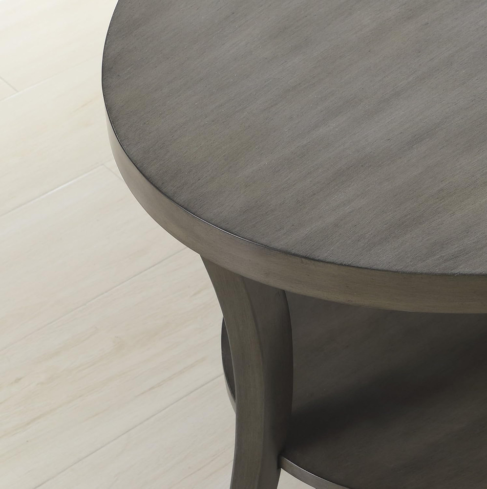 Perth Contemporary Oval Shelf End Table, Gray