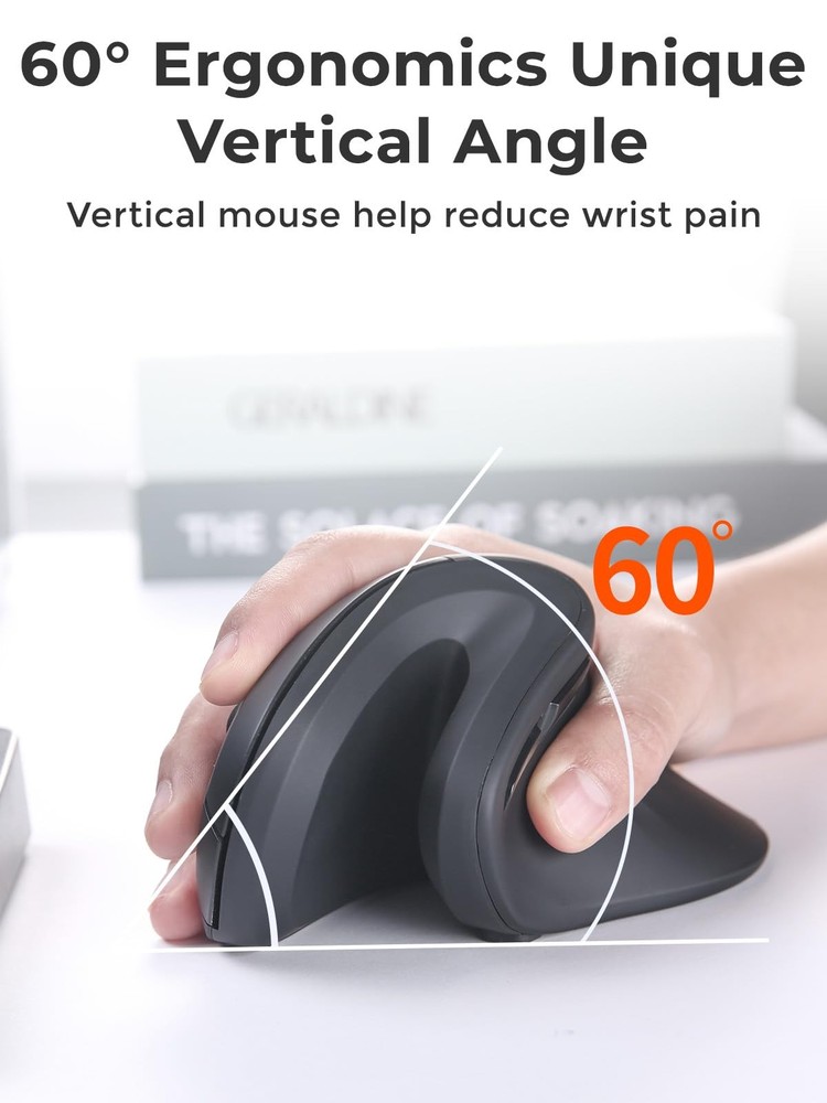 DAREU Ergonomic Vertical Wireless Mouse, 2.4G Optical Vertical Mouse with Erg...