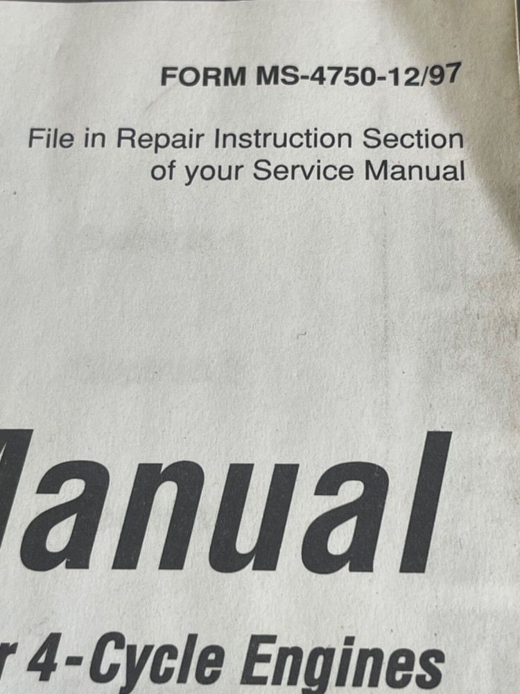 BRIGGS & STRATTON MS-4750 MANUAL, NEW