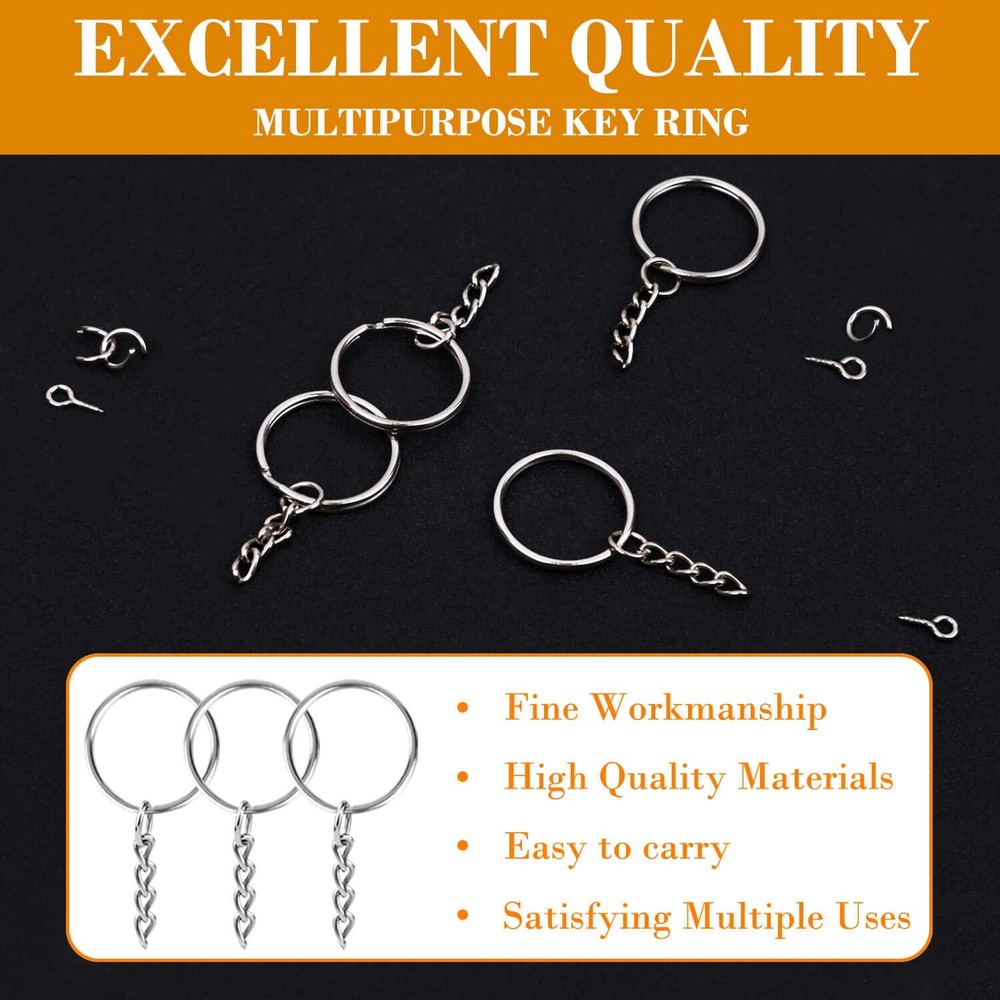 Keychain Rings for Crafts, Flasoo 360Pcs Keychains Resin Include Silver