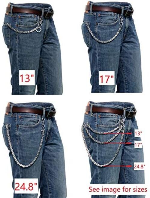 Ruth&Boaz Solid Brass Square Chain Biker 13" Square Chain-retro Snap Hook