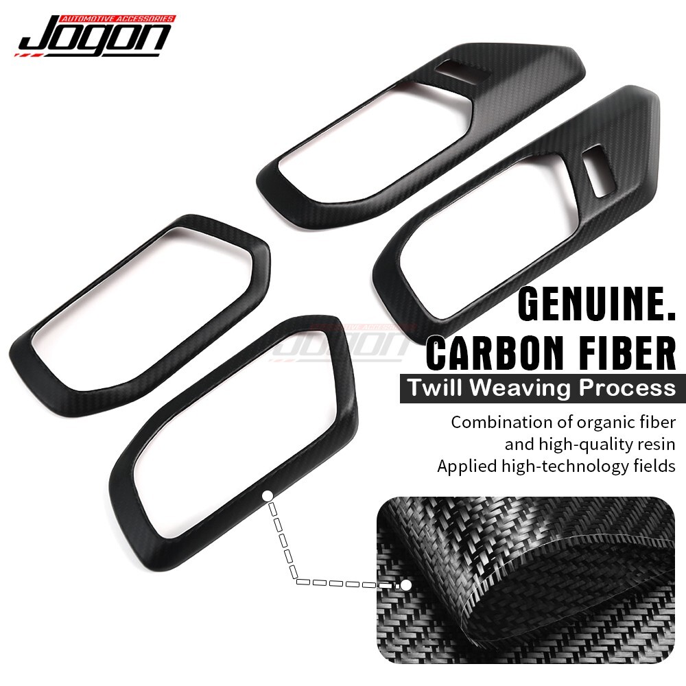 Real Matte Carbon Inner Door Bowl Handle Trim Panel For Ford Bronco 2021+ Raptor