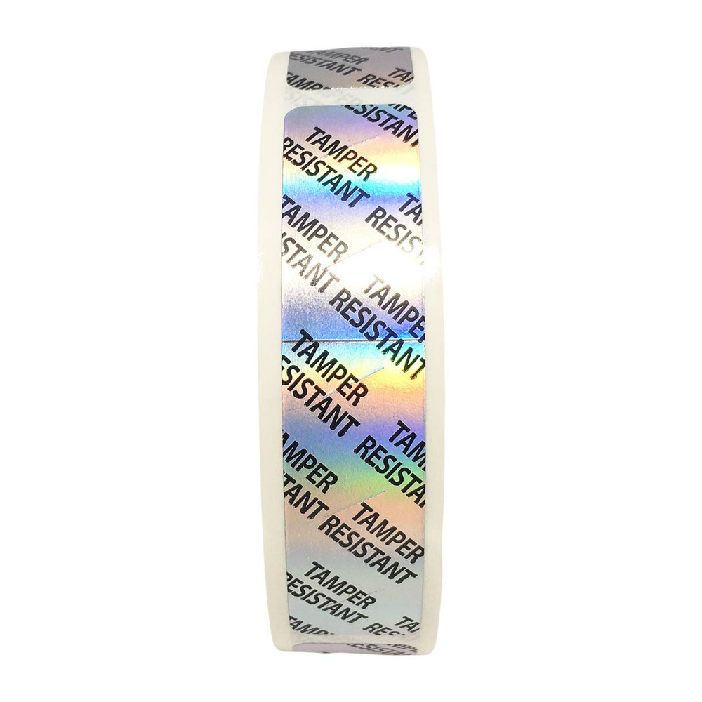 Silver Tamper Resistant Evident Labels | 0.75" x 3.5" Inch Rectangle | 500 Pack