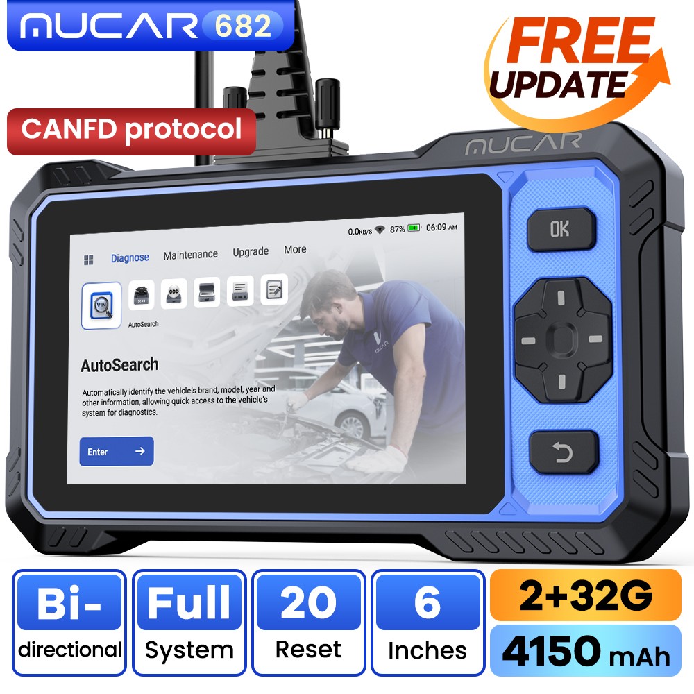 MUCAR 682 Car OBD2 Scanner Full System Diagnostic Tool 20+Services Free Update