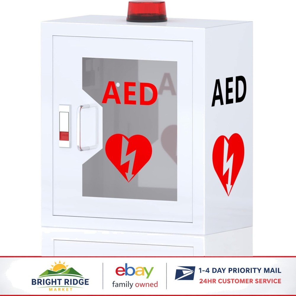 Durable Steel AED Cabinet with Secure Lock and Visual Identification Window