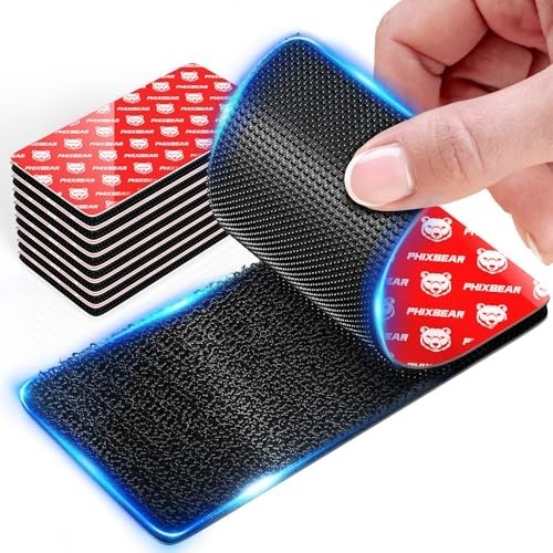 Large 4" Hook and Loop Strips - Heavy Duty, Waterproof, Adhesive - 8 Sets Black