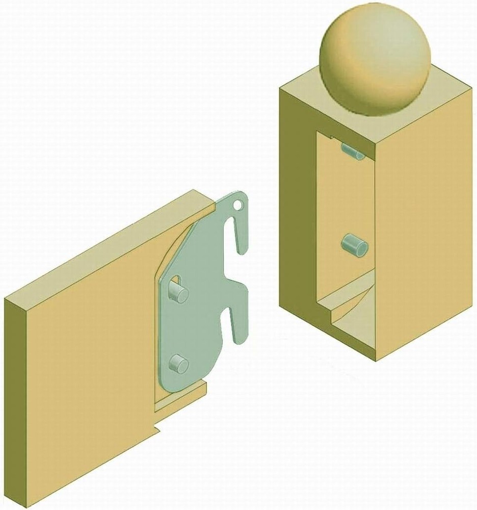 Versatile Bed Frame Hook Plates with Mounting Pins - Reliable Wooden Bed Support