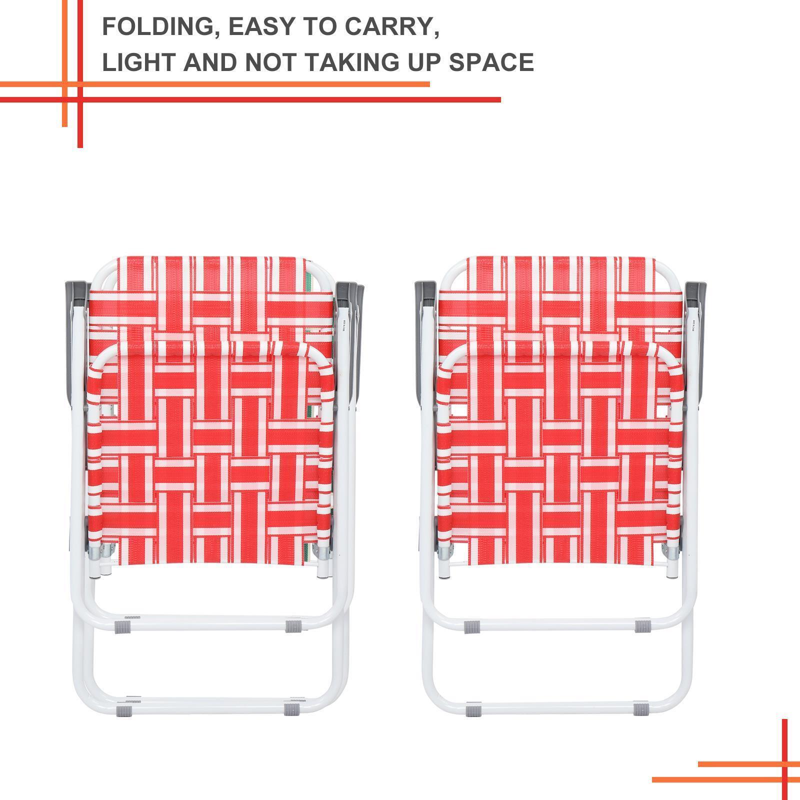 2 Pack Portable Folding Web Chair Beach Chair Outdoor Indoor Webbed Strap