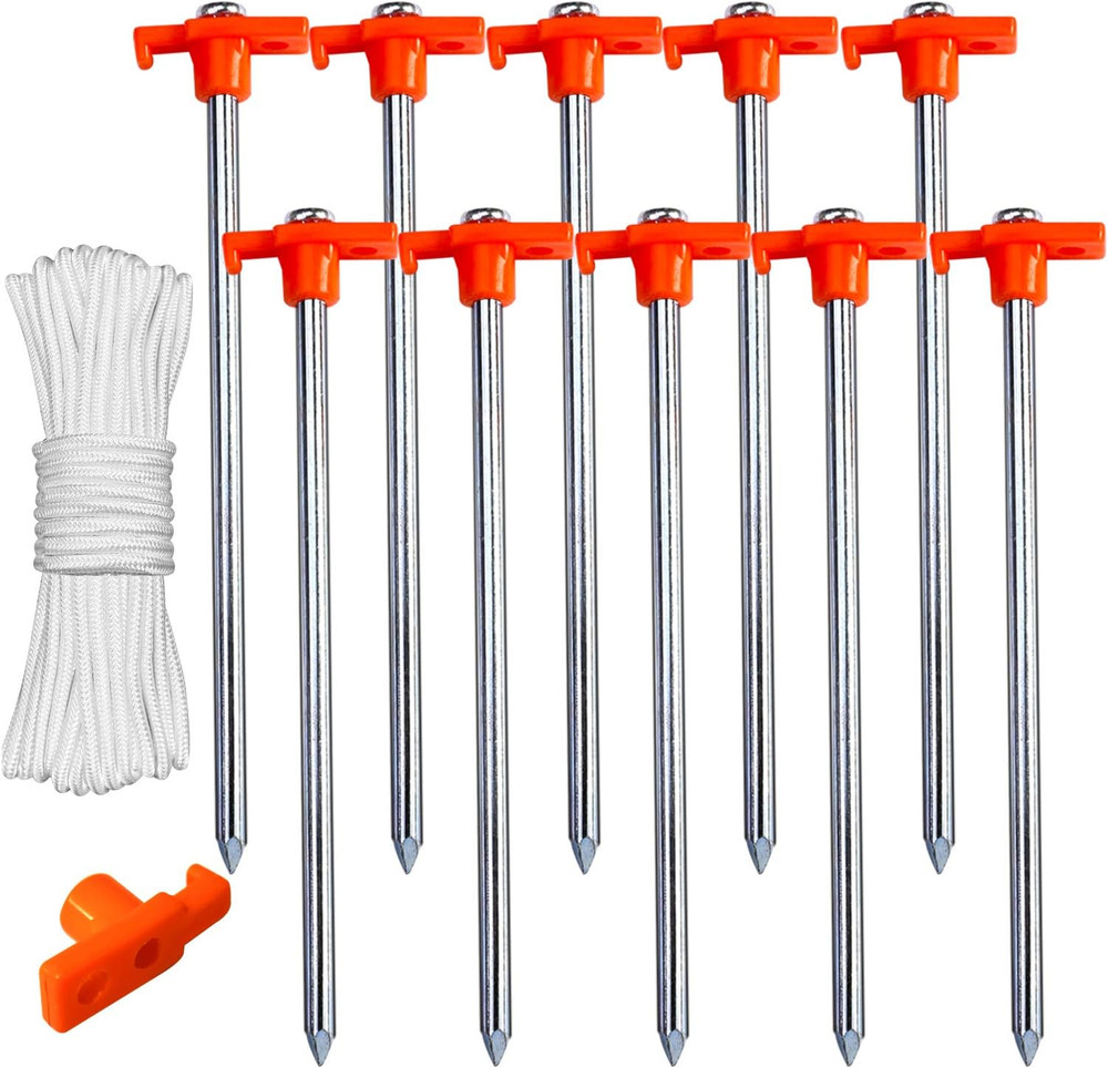 Tent Stakes Camping Tent Stakes, 10Pc-Pack (Orange)