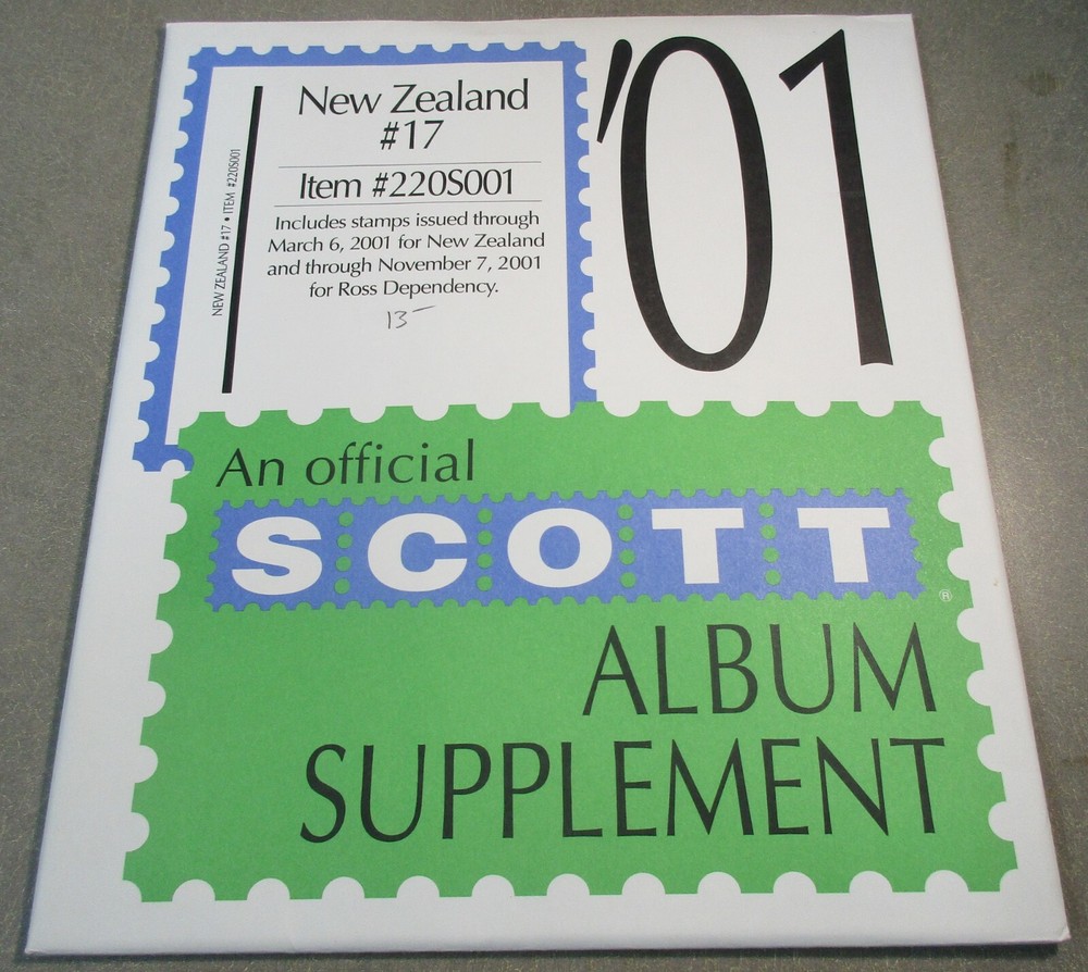 "SCOTT" NEW ZEALAND #17 2001 ALBUM SUPPLEMENT W/FREE SHIPPING!!!