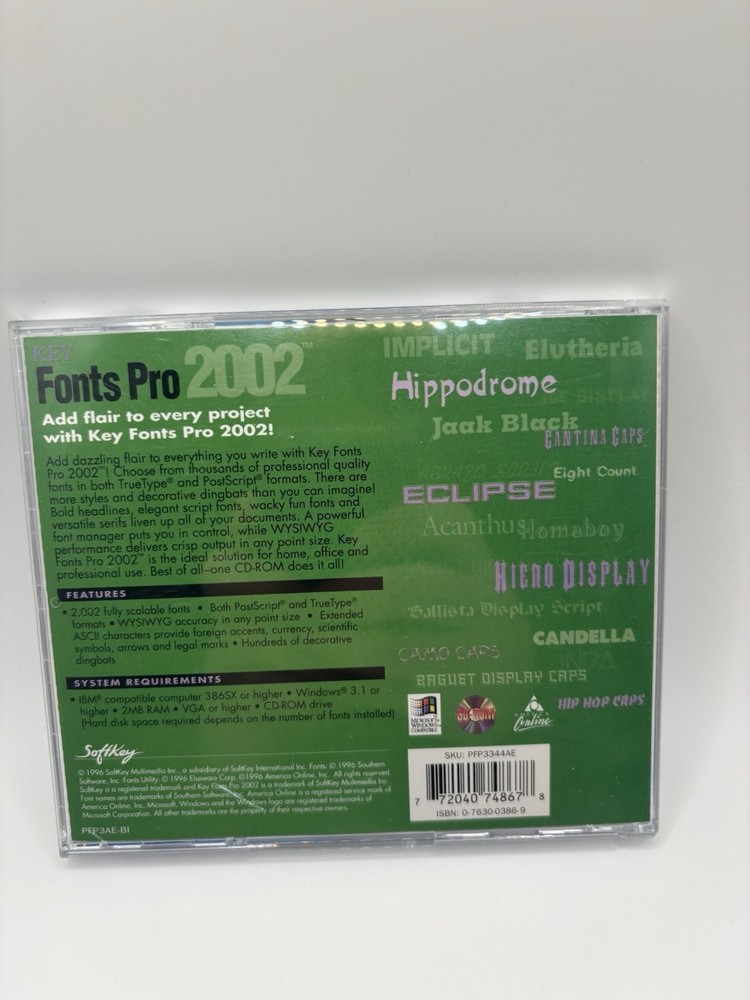 Key Fonts Pro 2002 CD ROM