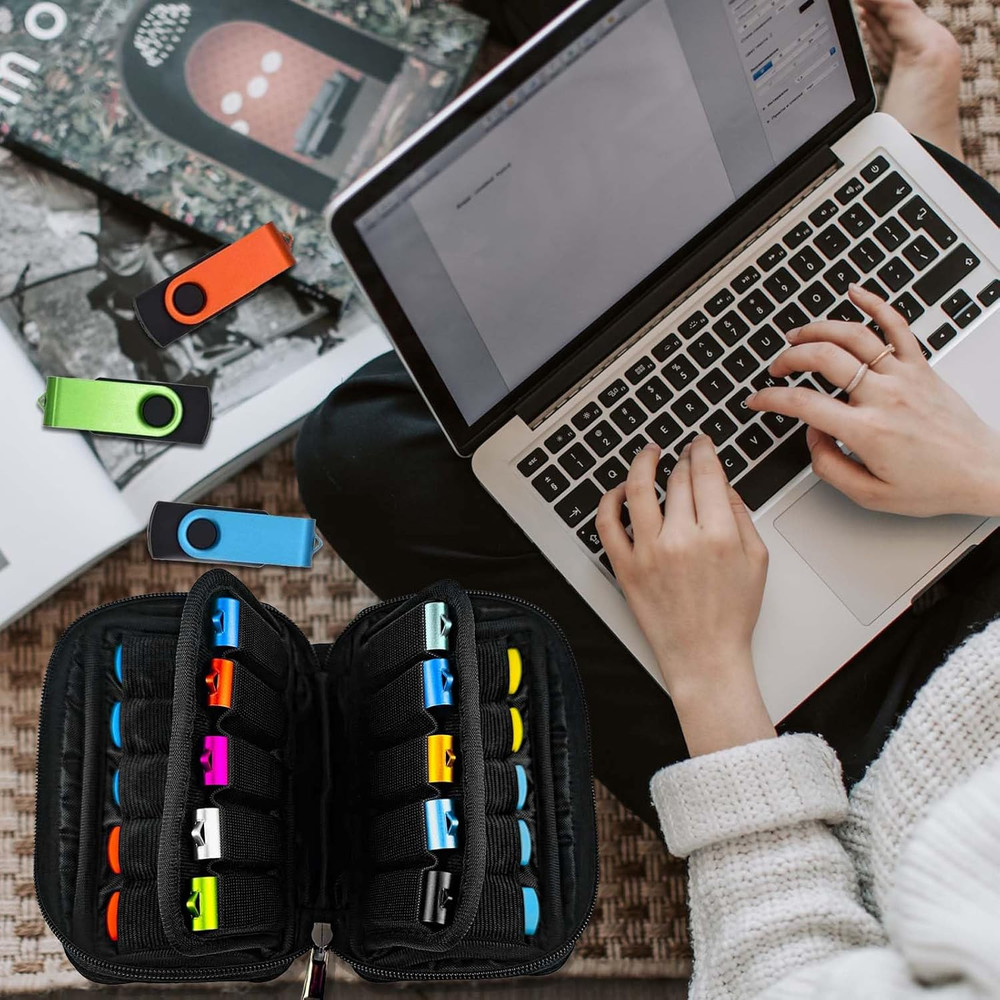 Flash Drive Case 20 Slots Storage Case JBOS USB Holder Storage Bag for Flash Dri