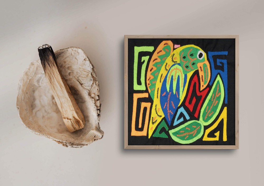 Multicolor Orange Blue And Chartruce Bird Molita